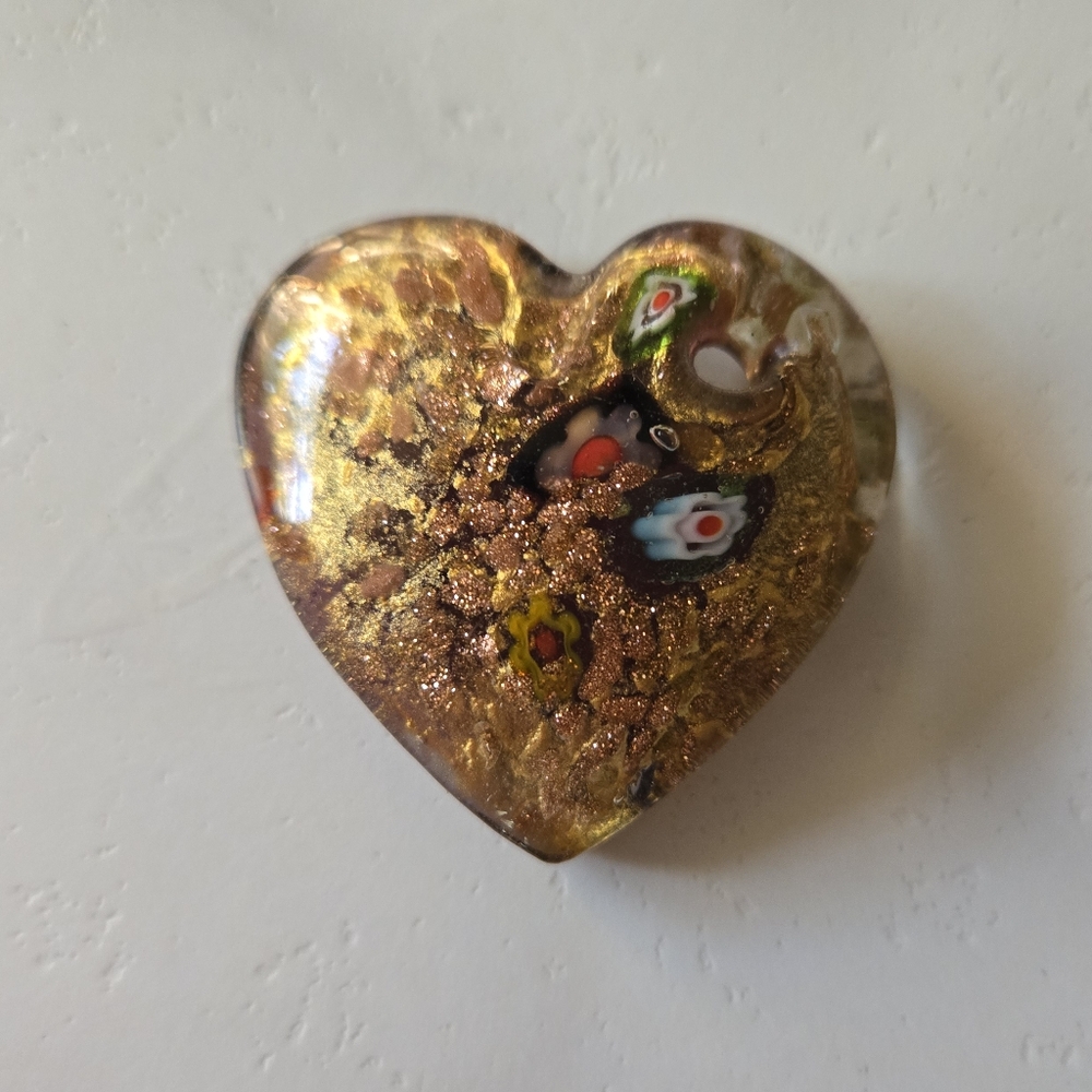 Handmade Art Glass Heart Pendant